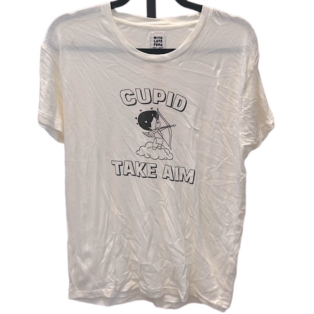 Emily + Meritt Cupid Take Aim The Slim Tee in Shell NEW